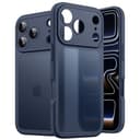 JETech Cover Opaca per iPhone 17 Pro 6,3 Pollici, Protezione Anticaduta Antiurto Grado Militare, Protezione Completa Lenti Fotocamera, Custodia Minimalista Retro Traslucido Satinato (Blu Scuro) - 1