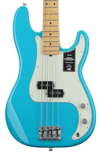 Fender American Professional II Precision Bass MN (Miami Blue) - Basso elettrico a 4 corde