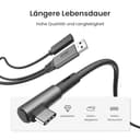 KIWI design Link-Kabel mit Ladefunktion 5M Kompatibel mit Meta Quest 3s Quest 3 Quest 2/Pro/Pico 4 Zubehör und PC/SteamVR, USB 3.0 zu USB C Link-Kabel mit 5 Gbps High-Speed für Erweitertes Gameplay - 6