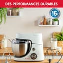 Moulinex Küchenmaschine, essentielle Multifunktions-Küchenmaschine, 800 W, 6 Geschwindigkeitsstufen, Schüssel aus Edelstahl, 4,8 l, Backset XL 32,42 x 25,74 x 42,44 cm weiß - 6