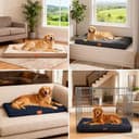 WAVVE Cuccia Cane Grande Ortopedica 112x81x7.6 cm, Cuscino per Cani interno indistruttibile XL, Letto per Cani Sfoderabile Lavabile Impermeabile, Materassino per Cani in Uovo Foam, Grigio - 3