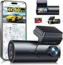 GKU 4K Dashcam Auto Vorne Hinten, 5GHz WiFi GPS, Dual Dash Cam, 1.5” IPS Mini Auto Kamera mit 64GB SD Karte, Parküberwachung, Super Nachtsicht, WDR, 170° Weitwinkel, G-Sensor, APP Steuerung, Max 256GB - 1