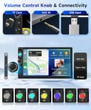 DAB Double Din Car Stereo with Apple Carplay Wireless Android Auto, Hodozzy 7" HD IPS Touchscreen 2 Din Car Radio with Bluetooth 5.2 EQ FM SWC Reversing Camera+USB/TF Card/Aux Ports+Frame - 3