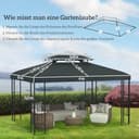 Outsunny Ersatzdach für Pavillon 3 x 4 m wasserabweisend Pavillondach mit Doppeldach Ersatzbezug für Gartenpavillon Ersatzteile aus Polyestet-Stoff Kohlegrau - 3