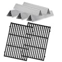 Htanch 17.5" Cast Iron Grate with Stainless Steel Flavorizer for Spirit and Spirit II 300 Series Grills, Grill Parts for Weber Spirit E310 Weber Spirit II 300 Spirit E/S310 E/S315 320 330 SP320 - 1