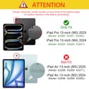 ProCase Hülle für iPad Pro 13 Zoll M5/M4 (2025/2024), Dreifache Schutzhülle Case für 13" iPad Pro M5 2025/ M4 2024, Dünn Leicht Smart Cover mit Translucent Frosted Rückhülle -Schwarz - 2