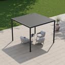 PRIMEYARD Pergola 3x3 m Pfosten und Lamellendach aus Stahl - anthrazitfarbene Terrassenüberdachung - 4