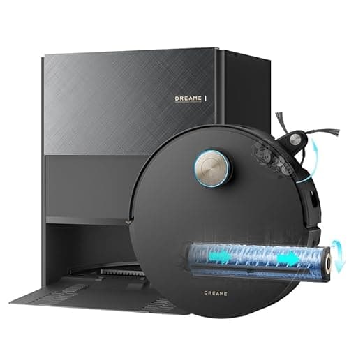 DREAME Aqua10 Ultra Roller Complete, Robot Aspirador, Autolimpieza del Rodillo, Supera Obstáculos de 8 cm, Vaciado Automático, 30.000 Pa de succión, Control Inteligente por Voz, Negro