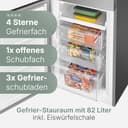 Bomann Kühlschrank mit Gefrierfach | Energieklasse D | 181cm | No Frost | leise 39 dB | Kühl Gefrierkombination No-Frost | 4 Ablagen & 3 Schubladen | 247L Kühlgefrierkombi | KG 7360 inox - 4