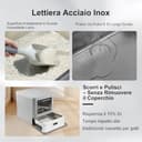 Marchul Cassetta Igienica per Gatti Chiusa in Acciaio Inossidabile con Coperchio e Design a Cassetto, XL, con Paratie Anti-Perdite, Paletta e Tappetino, Antiodore, Con base migliorata - 2