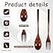 LIQWEI Set of 6 Wooden Cutlery Set, Wooden Spoon, Fork Set, Wooden Spoon, Wooden Forks, Long Handle, Japanese Style Cutlery Sets for Camping, Outdoor, Kitchen, Cooking, Dinner Tableware - 2