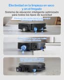 ECOVACS DEEBOT T80S Omni Robot Aspirador y Mopa, 24 800 Pa, OZMO Roller 2.0, Tecnología ZeroTangle 3.0, Mecanismo Triple Lift, Lav Mopa con Agua Cal a 40-75 °C, Secado Aire Cal, Negro - 5