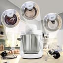 Bosch Küchenmaschine Serie 6 MUMS6EW13D, NEU, 7 Geschwindigkeitsstufen, 5,5l Schüssel, Durchlaufschnitzler, 3 Scheiben, Knethaken, Rührbesen, Silikonbesen, spülmaschinenfest, 1.600 W, silber/weiß - 7