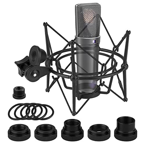 Geekria Supporto antiurto per microfoni Compatible con Neumann U87, TLM193, TLM127, M149, TLM102, TLM103, TLM107, antivibrazione