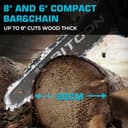 Motosierra de 8 pulgadas para batería Bosch GBA de 18 V, engrasadora automática, motosierra de poda inalámbrica sin escobillas de 6 y 8 pulgadas, mini motosierra alimentada por pilas para cortar - 4