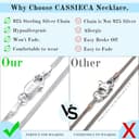CASSIECA Cadena De 925 Plata Mujer Collar 0.9mm Collar Cadena Serpiente Collar Plata Mujer Joyas De Mujer 46cm - 3