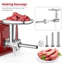 GVODE Fleischwolf Zubehör für Bosch MUM58720 Küchenmaschine, Geeignet für Bosch Multifunktions-Roboter, Beinhaltet 3 Wurstfüllröhrchen und 4 Arten von Mahlplatten - 4