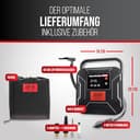 HEYNER® Kompressor mini I Tasche I 12V/120W Druckluft 10 bar/150PSI Digitales Manometer I LED Beleuchtung I elektrische Luftpumpe tragbarer Kompressor 10 bar Zigarettenanzünder Autoreifen - 3