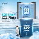 Bomann® Kühlschrank mit Gefrierfach | No-Frost Gefrierteil | 186cm Kühlschrank | 39dB | Kühl Gefrierkombination mit MultiAirflow | 320L | Kühl Gefrierkombination No-Frost | KG 7361 schwarz-inox - 2