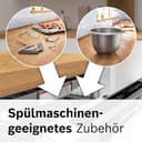 Bosch Küchenmaschine MUM5 MUM5X720, integrierte Waage,Edelstahl-Schüssel 3,9L, Mixer 1,25L, Profi-Knethaken, Planetarisches Rührgetriebe, Rührbesen, Durchlaufschnitzler, 1000 W, Silber/Dunkelrot - 10