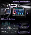 URVOLAX DAB+ Autoradio mit Bildschirm für VW Skoda Seat: 9 Zoll Doppel DIN Radio mit Wireless Apple CarPlay Android Auto - Linux Auto Radio für Golf 5 6 T5 Polo 6r Caddy Touran Passat Tiguan Fabia - 8