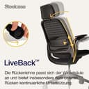 Steelcase Series 1 Ergonomischer Bürostuhl mit LiveBack Lumbalstütze, 4D-Armlehnen, anpassbarer Kopfstütze Onyx Schwarz, 66 x 64 x 112 - 4