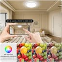 Rawhui Plafon Led Techo Regulable,24W RGB 3000K-6500K Lampara Techo con Mando,IP44 2400LM Plafones para Techo LED,Compatible Alexa/Google Assistant/Tuya,para Dormitorio Cocina Salon Ø29cm - 6