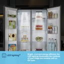 Fridgemaster MS83430EB Freestanding Slim American Side by side Door Fridge Freezer 441L, Total No Frost, Inverter compressor, Black, 83.2x178.0cm, Energy Rating E - 11