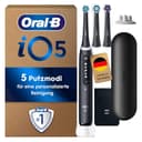 Oral-B iO Series 5 Plus Edition Elektrische Zahnbürste — Electric Toothbrush, Inkl. 3 Aufsteckbürsten, 5 Putzmodi für Zahnpflege, Reise-Etui — Zahnbürste Elektrisch, Designed by Braun, Schwarz - 1