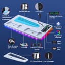 Tolesum Verticale Supporto con Raffreddamento per PS5/PS5 Pro/PS5 Slim,Supporto di Ricarica per Doppio Controller PS5 con USB/Ventola a 3 Livelli/luce RGB per PS5 UHD& Digital /PS5 Slim Disc & Digital - 9