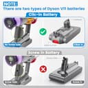 LabTEC 25.2 V 3900 mAh Li-ion Replacement Battery for Dyson 11 (Button Type) Absolute Fluffy V15 Detect Cordless Vacuum Cleaner with 1 Cover + 1 Brush (Not for Screw in Style) - 2