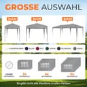 Kronenburg Faltpavillon wasserdicht Dachmaß 3 x 3 m UV Schutz 50+ Pavillon in Grau mit 4 Seitenteilen - 8