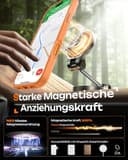 TOCOL für iPhone 17 Pro Max Hülle für MagSafe, Vollständiger Kameraschutz, Eingebauter Magnetring, Stoßfest Kratzfest Transluzente Matt Handyhülle für iPhone 17 Pro Max Case 6,9 Zoll, Orange - 5
