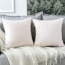 Artscope 2 Pezzi Federe Cuscini in Lino Minimalista Copricuscino Colorato per la Decorazione Domestica Soggiorno Camera da Letto Divano 45x45cm, Bianco - 5