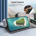 BLOTECH Case for Realme GT Neo6,Black Heart Jewellery Yellow Crown Painting Multifunction Leather Phone Case Wallet Flip Cover with Multi Card Slots Pocket Wrist Strap for Realme GT Neo6 - 7