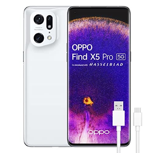 OPPO Find X5 Pro 5G - Smartphone 256GB, 12GB RAM, Dual SIM, Pantalla 6,7”, Cámara 50MP+50MP+13MP, Vídeo 4K Nocturno, Batería 5000mAh, Carga Rápida 80W – Blanco