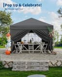 Aptliton 3x3m Pop Up Gazebo with 4 Sidewalls, Waterproof Outdoor Gazebo UPF 50+ with 4 Stakes, 4 Ropes, 4 Sandbags & Carry Bag for Patio, Camping, Market & Outdoor Activities, Grey - 7