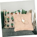 Garneck 2 Cuscini Portafortuna in Juta Fatti A Mano 18x18 Cm Con Cuori in Legno Per Cerimonia Nuziale - 2