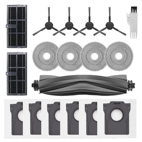 Accesorios de Repuesto para Dreame L10s Ultra Gen 2/L40 Ultra AE/L10s Pro Ultra Heat/Mova E30 Ultra Robot Aspirador, 1 Cepillo Central, 4 Cepillos Giratorio, 2 Filtros, 4 Paños de Fregado, 6 Bolsas