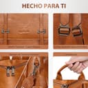 Leathario Mochila Mujer de Cuero PU con Multibolsillos, Mochila Casual y Funcional para Uso Diario, Viajes, Escuela y Universidad Marrón Esmaltado Premium - 8