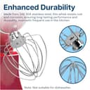 MMOBIEL Repuesto del accesorio batidor de 6 alambres para máquina batidorade acero inoxidable compatible con KitchenAid K45, KSM15, KSM110, KSM103, KSM75, KN15, and KSM90 Stand Mixer - 4