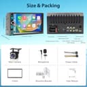 2 DIN Autoradio mit Bildschirm, Wireless Apple CarPlay Android Auto, 7 Zoll HD Touch Display Doppel-Din-Autoradio mit Bluetooth, Mirror Link, FM, AM, RDS, EQ, USB, Type-C, Mic, Rückfahrkamera - 7