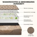 FURTIME Cama ortopédica para perros grandes, cesta para perros de Memory Foam XL, extraíble y lavable, antideslizante, sofá para perros con borde alto, color marrón, 107 x 81 x 19 cm - 6