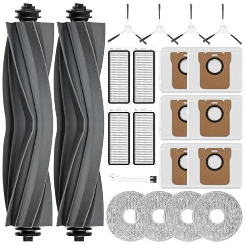 21 accesorios para robot aspirador Dreame L20 Ultra, juego de piezas de repuesto para L20 Ultra, 2 cepillos principales, 6 bolsas para el polvo, 4 almohadillas de limpieza, 4 filtros HEPA, 4 cepillos