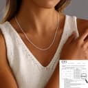 BAROROBA 2mm 925 Solide Sterling Silber Kordelkette Halskette für Damen, Robuste Dainty Farbecht Silberkette Damen Ohne Anhänger Schmuck Geschenke 20 Zoll (50 cm) - 3