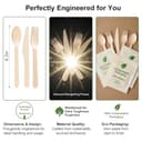 Set di posate compostabili al 100% (150 pezzi) - Posate in legno compostabili ecocompatibili [50 forchette, coltelli, cucchiai] - Set di posate, forchette, cucchiai e coltelli in legno usa e getta - 3