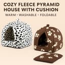 Igloo Pet Bed – Cozy Fleece Cat & Dog House Cave for Kittens & Small Pets – Soft Washable Pyramid Bed for Indoor Warmth & Comfort (Grey, One Size) - 8