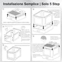 Marchul Cassetta Igienica per Gatti Chiusa in Acciaio Inossidabile con Coperchio e Design a Cassetto, XL, con Paratie Anti-Perdite, Paletta e Tappetino, Antiodore - 7