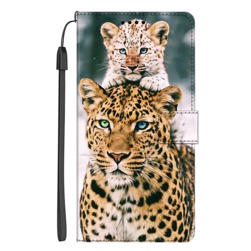 EuoDuo for Realme GT Neo6 SE 5G Wallet Phone Case PU Leather 3D Animal Pattern Flip Folio Pouch Cover with Magnetic Closure Card Holder - Wild Leopard