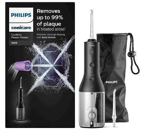 Philips Sonicare Power Flosser 3000 Cordless Irrigador oral, HX3826/33, Negro